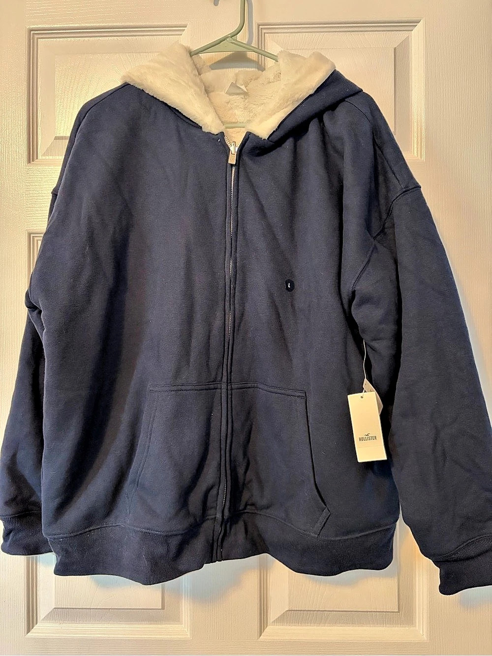 Hollister Feel Good Reversible Zip-Up Hoodie Reversible Hooded Jacket in Blue &